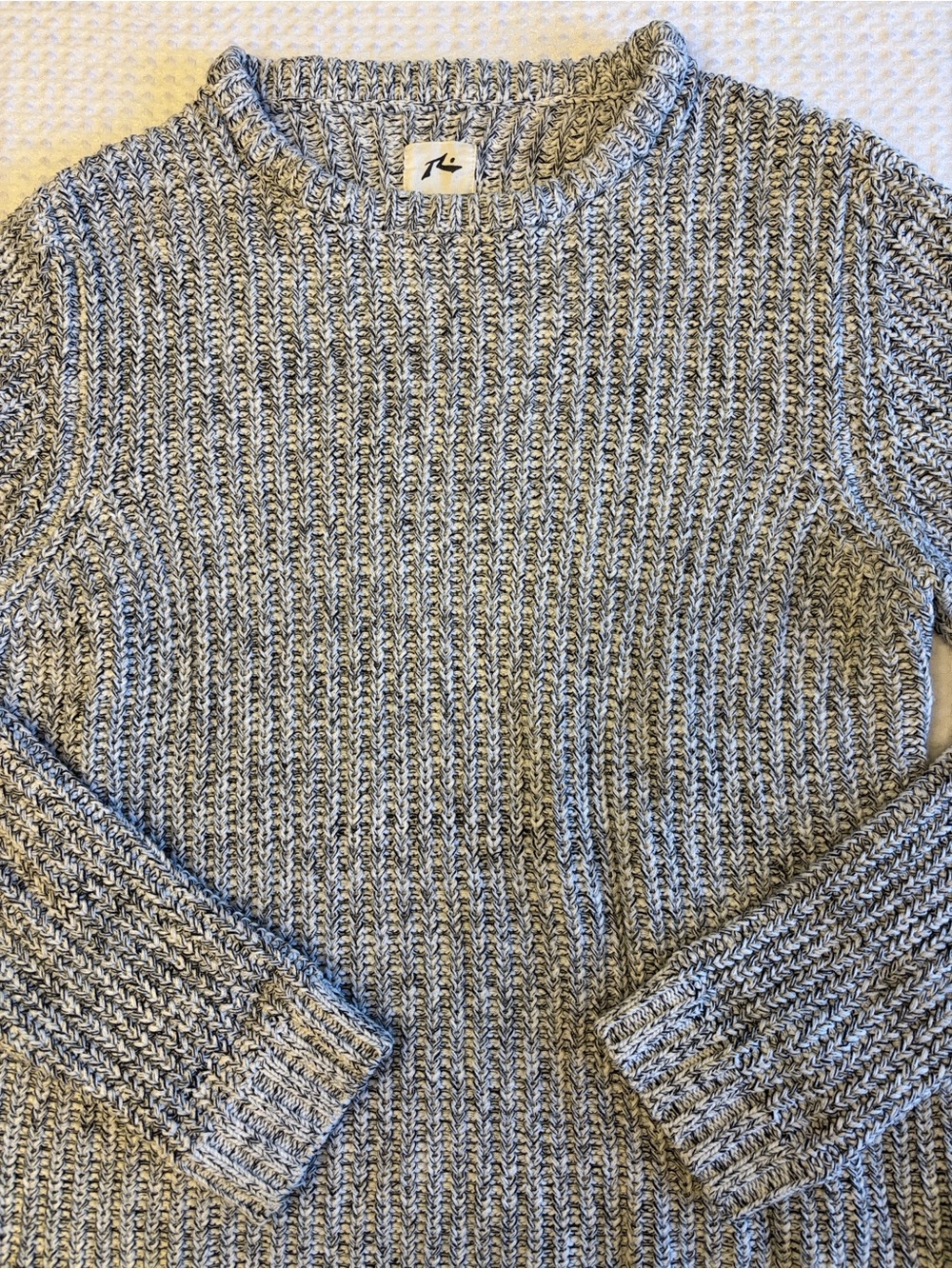 Rusty M-L Marled Gray Crewneck Fisherman Boyfriend Sweater